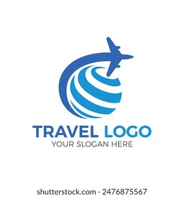 Diseño de logotipo de agencia de viajes y turismo. Vector de Plantilla para su empresa o negocio.