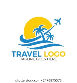 Diseño de logotipo de agencia de viajes y turismo. Vector de Plantilla para su empresa o negocio.