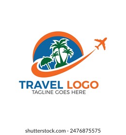 Diseño de logotipo de agencia de viajes y turismo. Vector de Plantilla para su empresa o negocio.