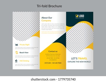 Tour and travel agency tri fold brochure