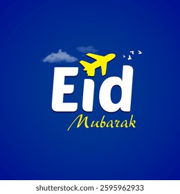 Tour, Travel, Airlines, Aviation, Tourism, Tourist visit creative concept idea design for Eid, Ramadan, Eid Ul Adha Islamic festival poster with new moon monuments airplane and tourist