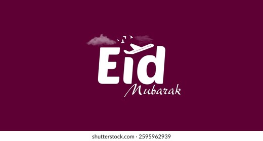 Tour, Travel, Airlines, Aviation, Tourism, Tourist visit creative concept idea design for Eid, Ramadan, Eid Ul Adha Islamic festival poster with new moon monuments airplane and tourist