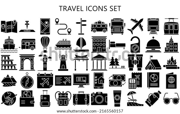 Tour and travel black filled icons. Contains such\
Icons as World Map, Connections, Global Business. Used for modern\
concepts, web, UI, UX kit and applications. vector EPS 10 ready to\
convert to SVG.