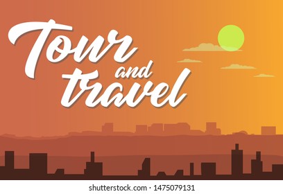 tour and travel design concept, background for home page and app.