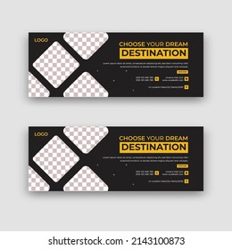 Tour Travel Destination cover design banner template