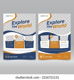 Tour and Travel flyer design template	
