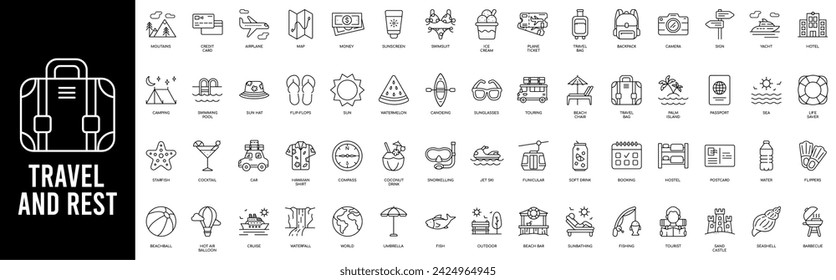 Tour and travel icon set. Travel and tour icons set. Tourism vector icon