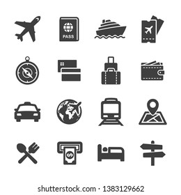 Tour and travel icon set vector illustration