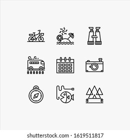 Tour and travel icon set vector illustration