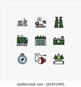 Tour and travel icon set vector illustration