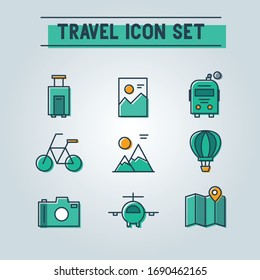 Icono de recorrido e ilustración vectorial