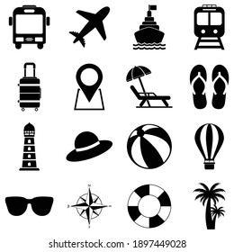 tour and travel icon set vector sign symbol