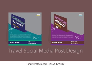 Tour and Travel Instagram Post Template | Social Media Post