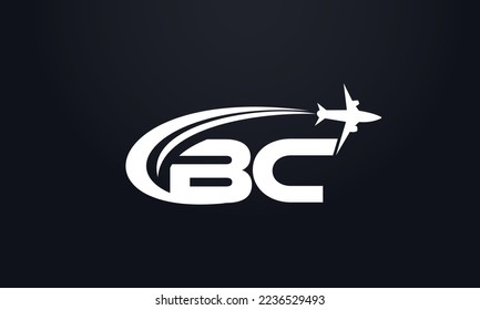 Tour and travel logo design, Airline agency symbol and aviation company monogram logo vector with letters