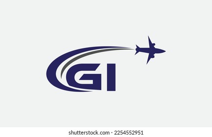 Tour and travel logo design, Airline agency symbol and aviation company monogram vector
