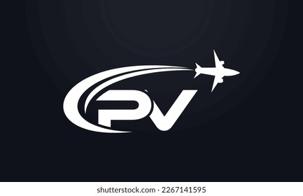 Tour and travel logo design, Airline agency symbol and aviation company monogram vector	