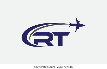 Tour and travel logo design, Airline agency symbol and aviation company monogram vector
