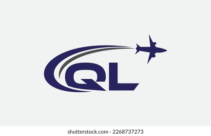 Tour and travel logo design, Airline agency symbol and aviation company monogram vector