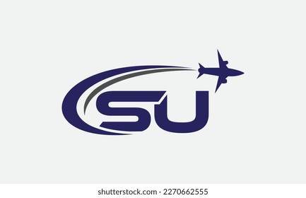 Tour and travel logo design, Airline agency symbol and aviation company monogram vector