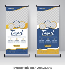 Tour and Travel rollup or X banner design template