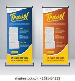 Tour and Travel rollup or X banner design template
