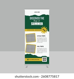 Tour and Travel rollup or X banner design template