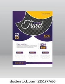 Tour and Travel Sale Flyer, Poster, Leaflet template with photo suitable for Travel Agency