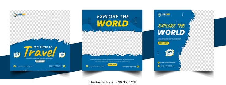 tour and travel social media post banner design template. travel social media post banner. tour social media post banner design. tour and travel banner