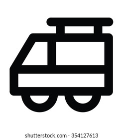 Tour Van Bold Line Vector Icon