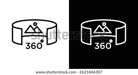 Tour virtual icon concept stroke on white background