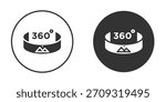 Tour virtual icon in glyph style for web Design. UI UX icons