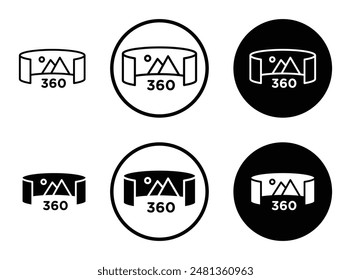 Tour virtual thin line vector icon set.