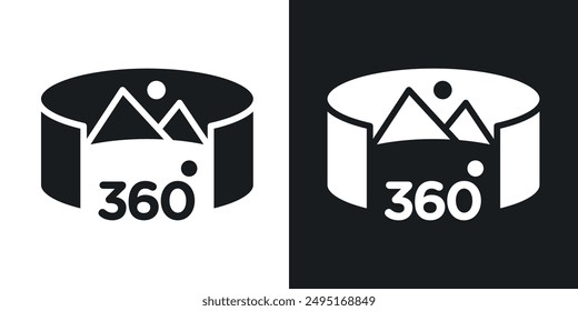 Tour virtual vector icon set in solid style.