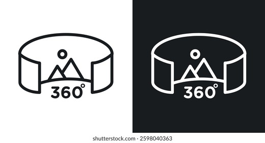 Tour virtual vector icon set in black and white color.