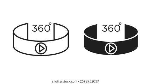 Tour virtual vector line icon illustration collection.
