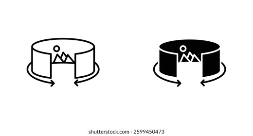 Tour virtualicons for ui. vector illustration