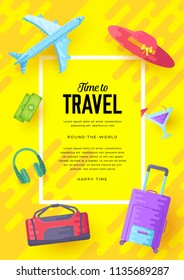 Tour of the world vector brochure set. Travel template of flyear, magazines, posters, book cover, banners. Summer vacation trip infographic concept  background. Layout illustrations 