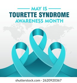 Tourettes Awareness Month. observed every year in May. Suitable for Posters, Card, Banner and Social Media Post