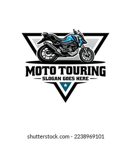 touring and adventure motorcycle logo vector