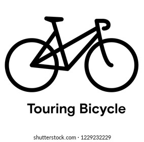 Touring Bicycle Icon 