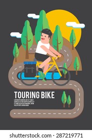 Touring bike - vector