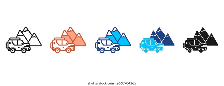 Touring Icon Set Multiple Style Collection