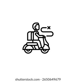 passeio moto direção errada aventura ícone de contorno e ilustração