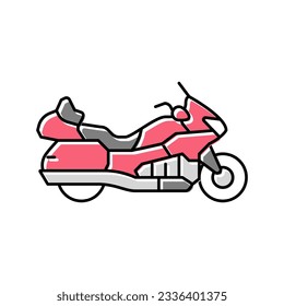 Touring Motorrad Symbol Vektorgrafik. Motorradschild für Touren. einzelne Symbolillustration