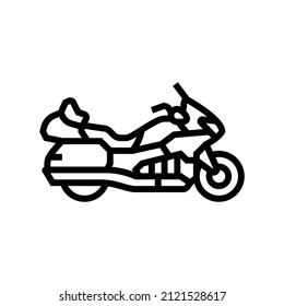 touring motorcycle line icon vector. touring motorcycle sign. isolated contour symbol black illustration