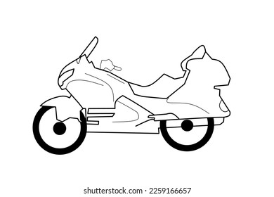 Touring Motorcycle sketch on white background. Vector illustration.