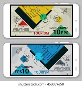 Tourism ad Weather line headers