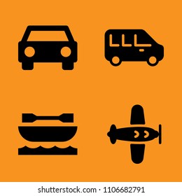 tourism, aircraft, headlights and service icons set. Vector illustration for web and design
