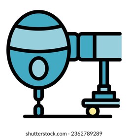 Tourism airplane stairs icon outline vector. Travel transport. Boarding design color flat