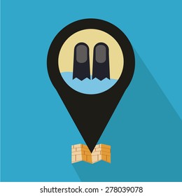 Tourism app illustration over blue color background